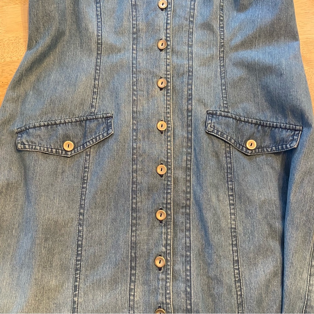 Vintage Denim 100% Cotton Maxi Dress by Miss Astor Women’s Size Medium to Large - Picture 8 of 8